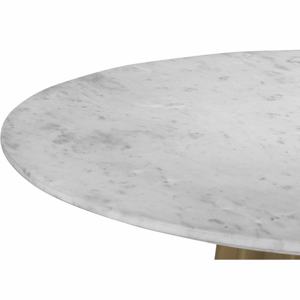 Home Fashion Shorefront Marble Dining Table White