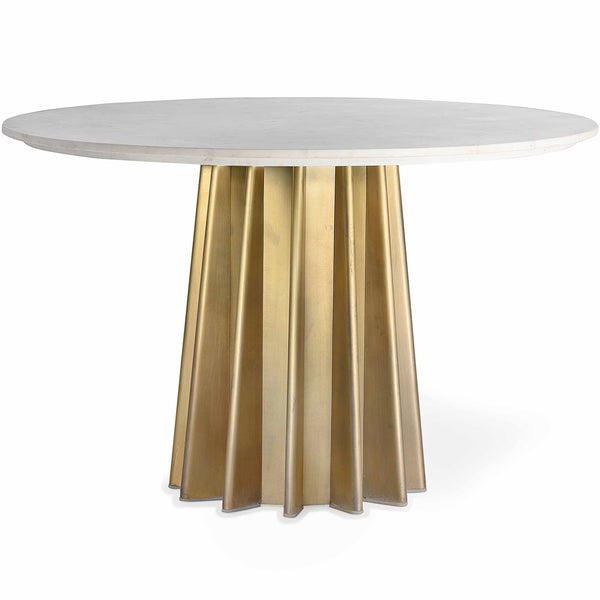 home fashion Shorefront Marble Dining Table White