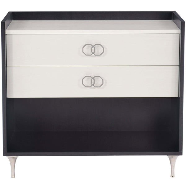 Home Fashion Silhouette 2 Drawer Nightstand Onyx