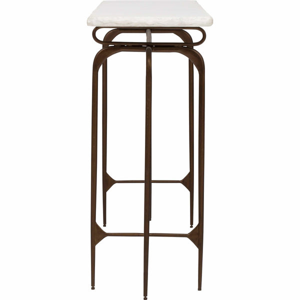 Home Fashion Skinny Marble Top Metal Console