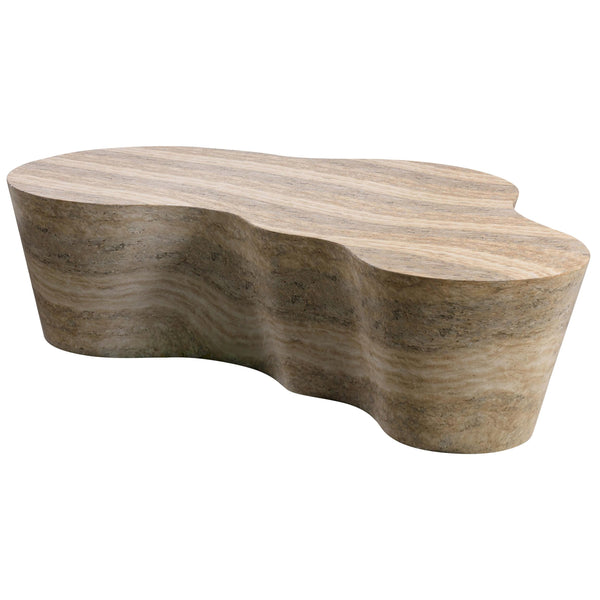 Home Fashion Slab Coffee Table Faux Travertine