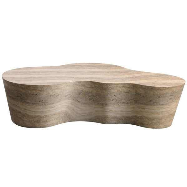 Home Fashion Slab Coffee Table Faux Travertine
