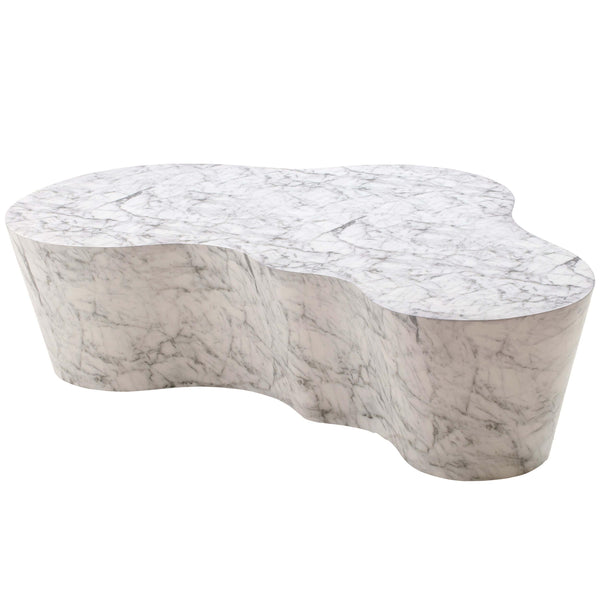 Home Fashion Slab Coffee Table Faux White Marble