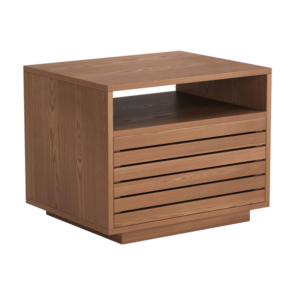 home fashion Slit Nightstand Walnut