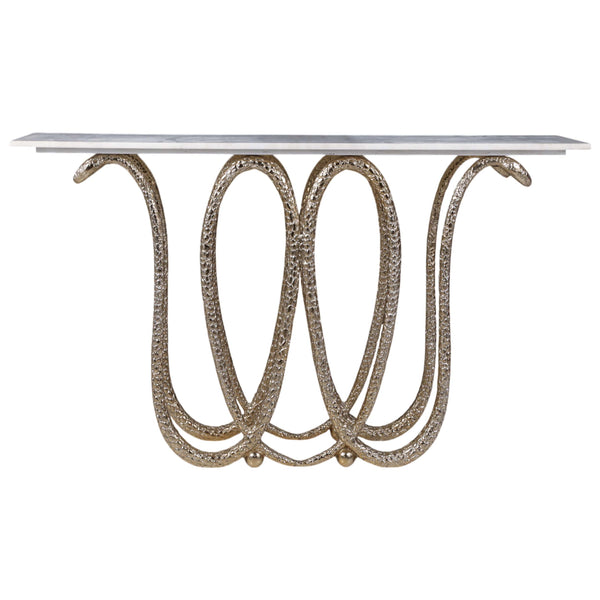Home Fashion Snake Base Console Table White