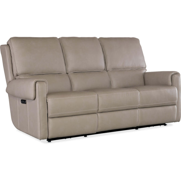Home Fashion Somers Leather Power Sofa Dark Taupe