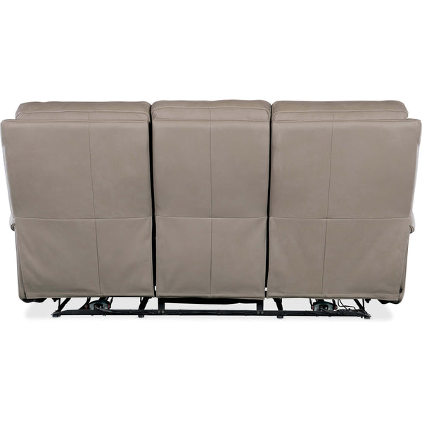 Home Fashion Somers Leather Power Sofa Dark Taupe