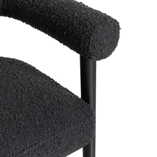 Home Fashion Spara Boucle Counter Stool Black