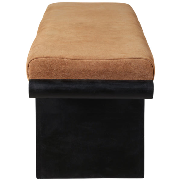 Home Fashion Suede Top Modern Bench Brown