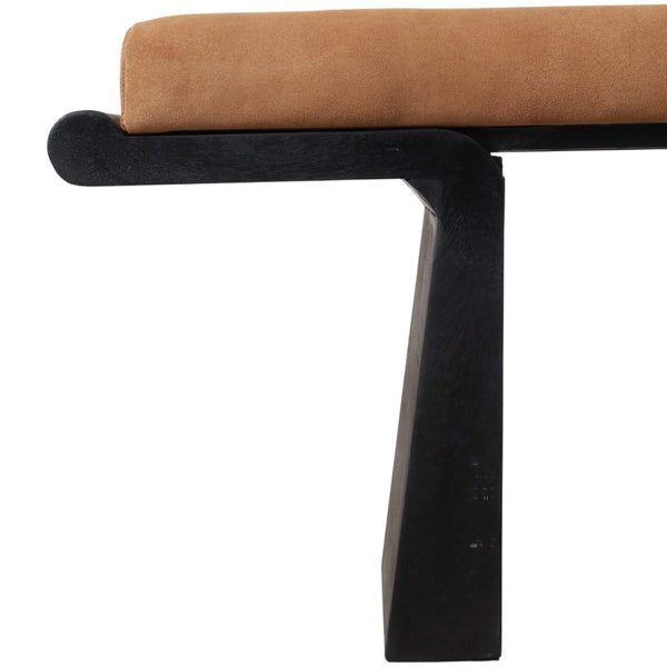 Home Fashion Suede Top Modern Bench Brown