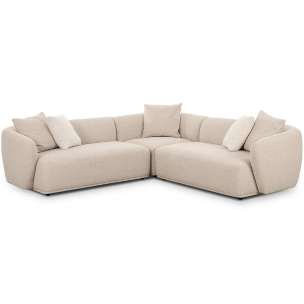 home fashion Sylvie 3 Piece Sectional Cream