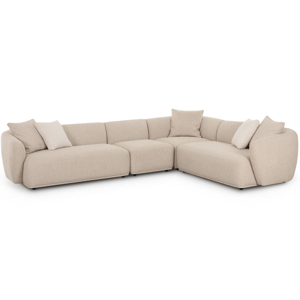 Home Fashion Sylvie 4 Piece Sectional Cream