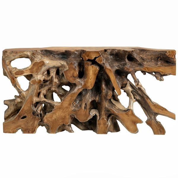 Home Fashion Teak Root Console Natural