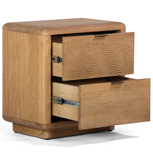 Home Fashion Textured Nightstand Natural