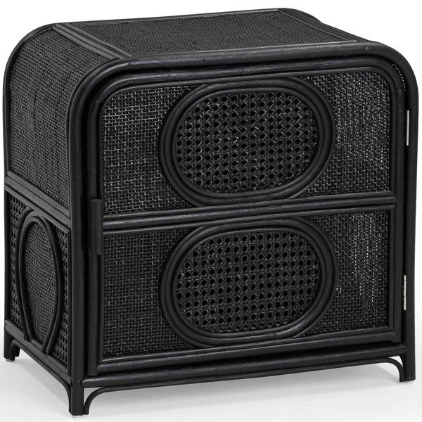home fashion Tina Rattan Nightstand Black