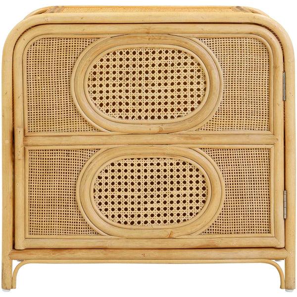Home Fashion Tina Rattan Nightstand Natural