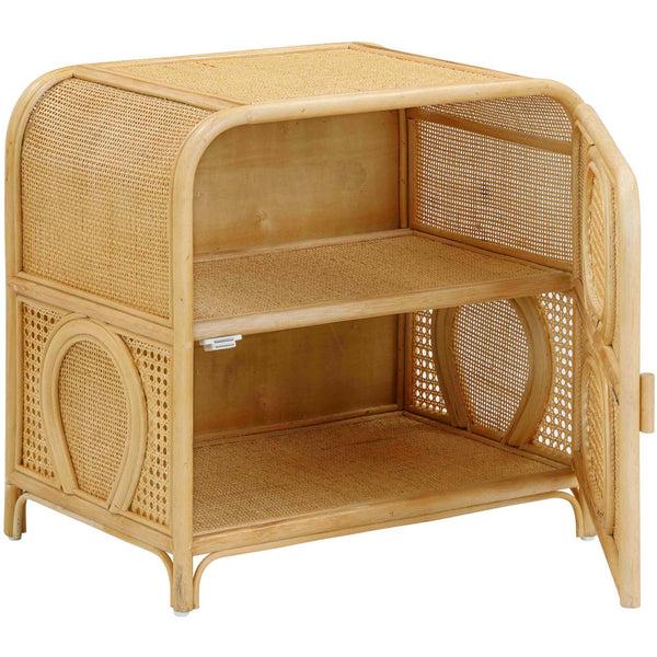 Home Fashion Tina Rattan Nightstand Natural