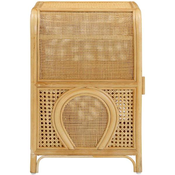 Home Fashion Tina Rattan Nightstand Natural