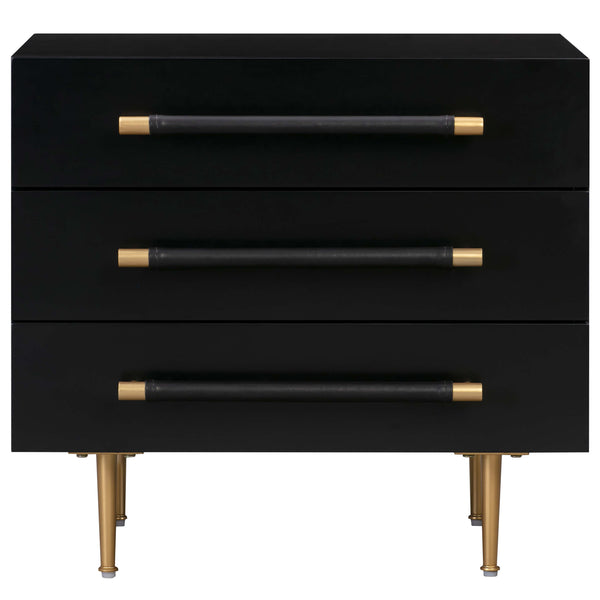 Home Fashion Trident Nightstand Black