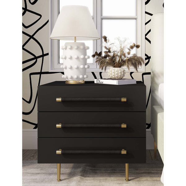 Home Fashion Trident Nightstand Black