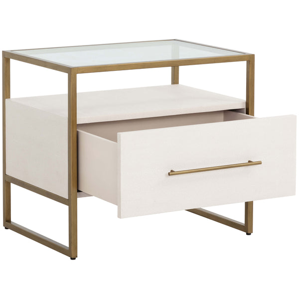 Home Fashion Venice Nightstand Oyster Shagreen
