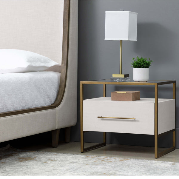 Home Fashion Venice Nightstand Oyster Shagreen