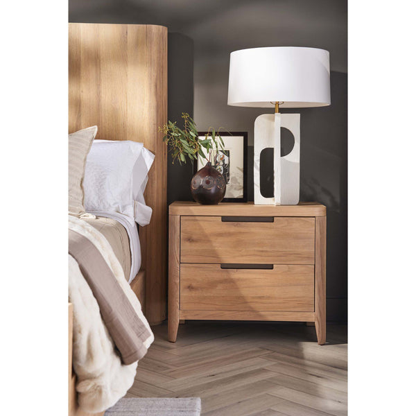 Home Fashion Walker 2 Drawer Nightstand Natural