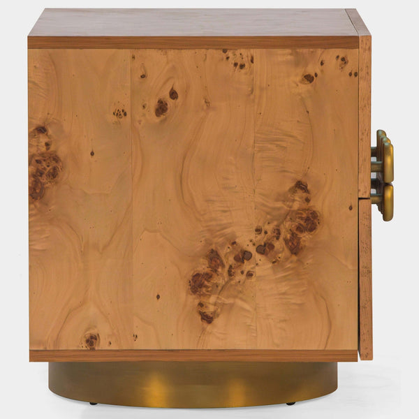 Home Fashion Wavefront Burl Nightstand Natural