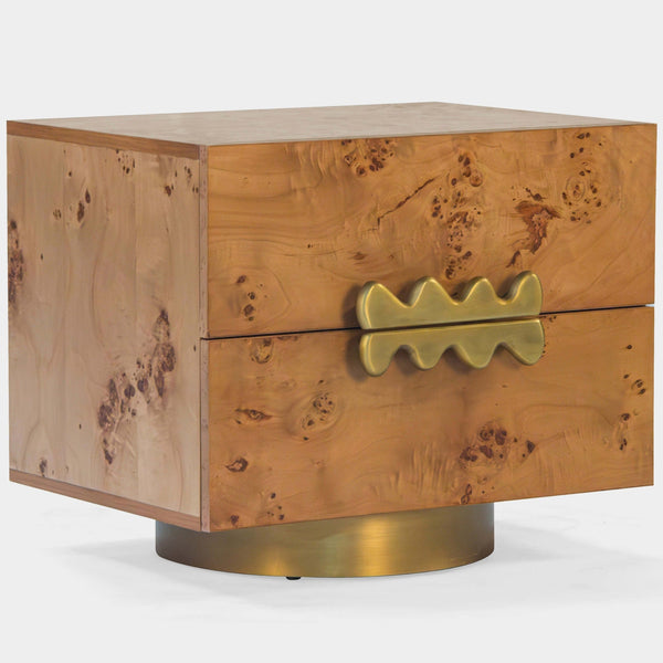 home fashion Wavefront Burl Nightstand Natural