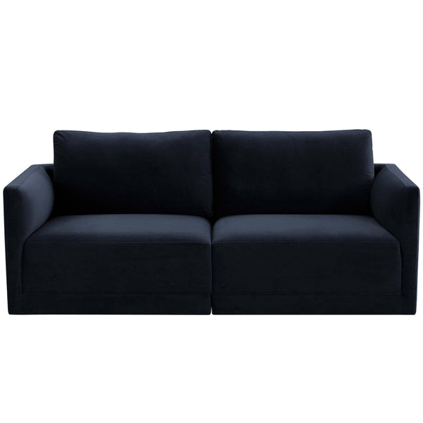 Home Fashion Willow 2 Piece Modular Loveseat Navy