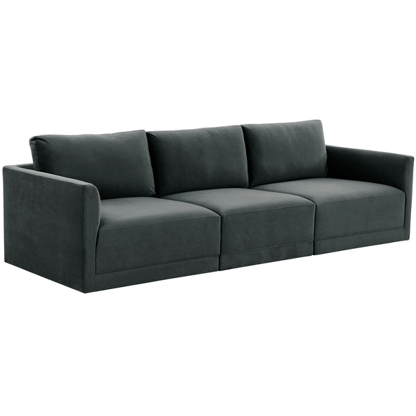 Home Fashion Willow 3 Piece Modular Sofa Charcoal