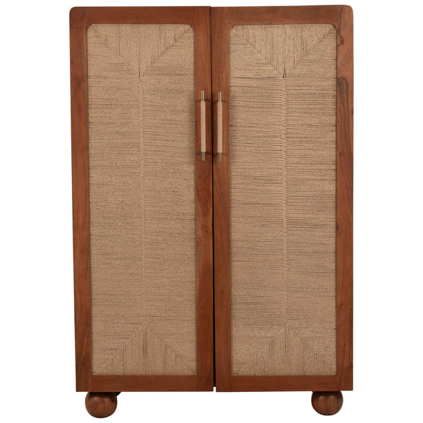 Home Fashion Woven Front Armoire Brown