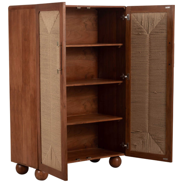 Home Fashion Woven Front Armoire Brown