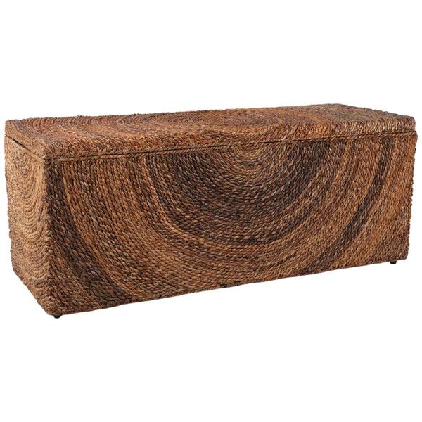 Home Fashion Woven Stoarge Bench Natural