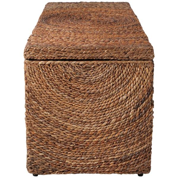 Home Fashion Woven Stoarge Bench Natural