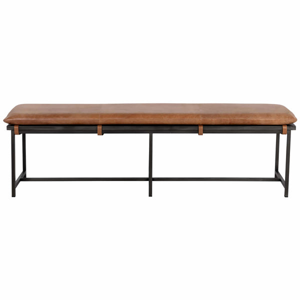 Home Fashion Zancor Leather Bench Tan