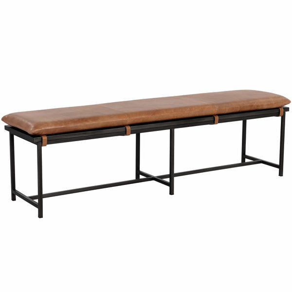 Home Fashion Zancor Leather Bench Tan