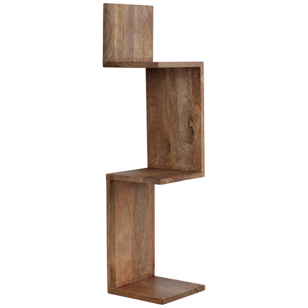 Home Fashion Zig Zag Corner Wall Shelf Brown