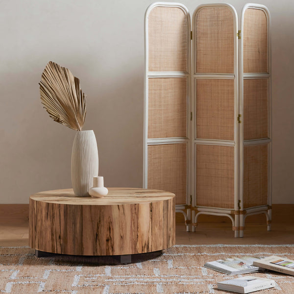 Home Fashion Hudson Round Coffee Table Spalted Primavera By Four Hands