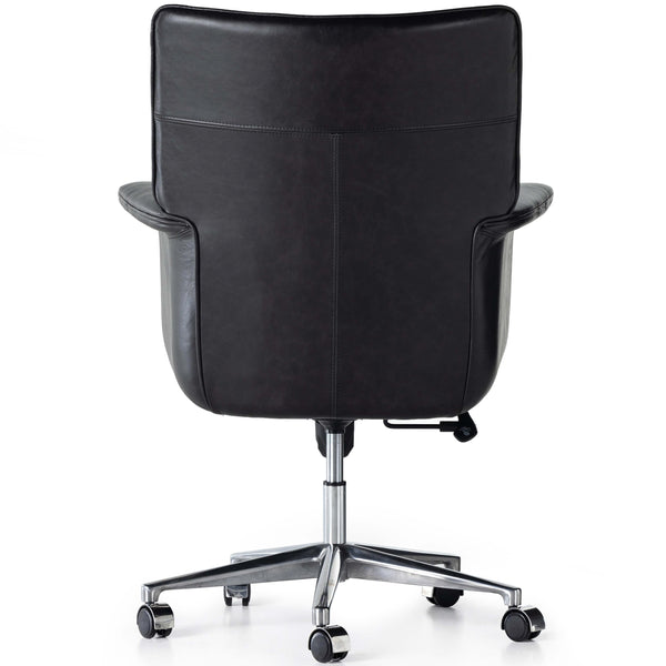 Home Fashion Humphrey Leather Desk Chair Sonoma Black By Four Hands