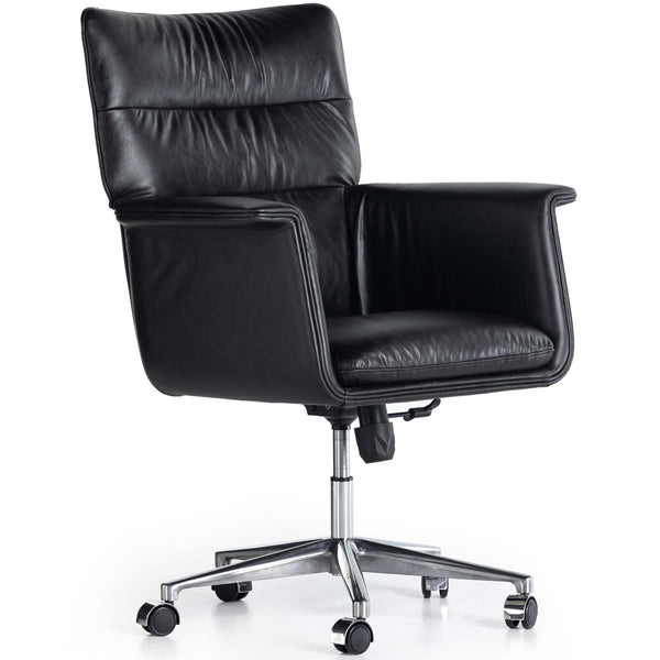home fashion Humphrey Leather Desk Chair Sonoma Black by Four Hands