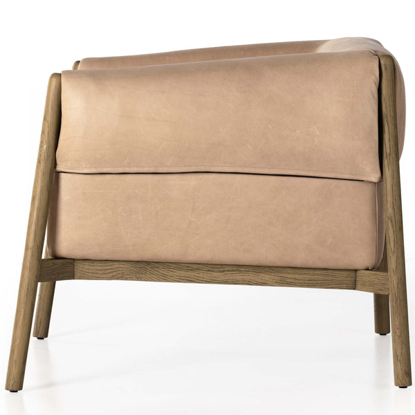 Home Fashion Idris Leather Chair Palermo Nude By Four Hands