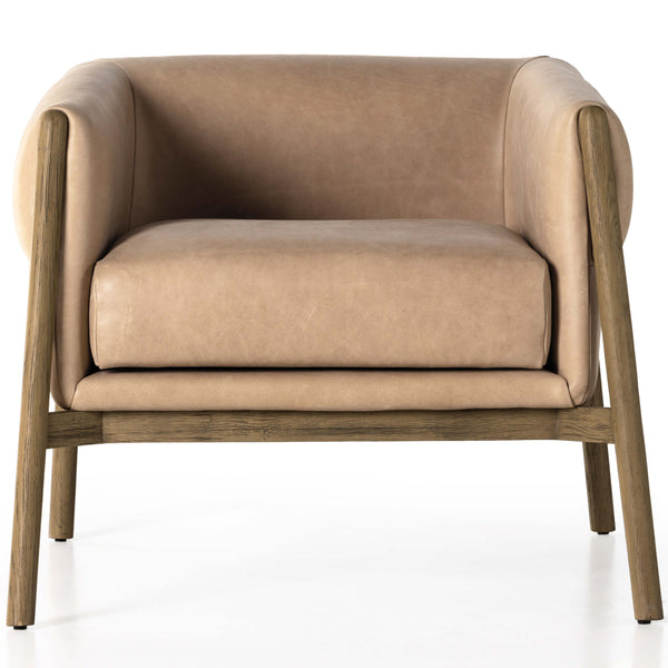 Home Fashion Idris Leather Chair Palermo Nude By Four Hands