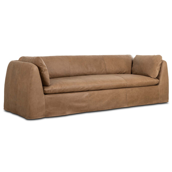 Home Fashion Iggy 98" Slipcover Leather Sofa Palermo Drift By Four Hands