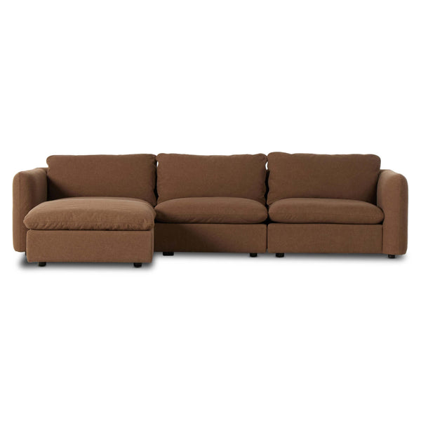 Home Fashion Ingel 3 Piece Sectional W/Ottoman Antwerp Cafe By Four Hands