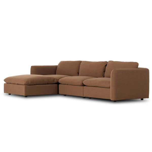 home fashion Ingel 3 Piece Sectional w/Ottoman Antwerp Cafe by Four Hands