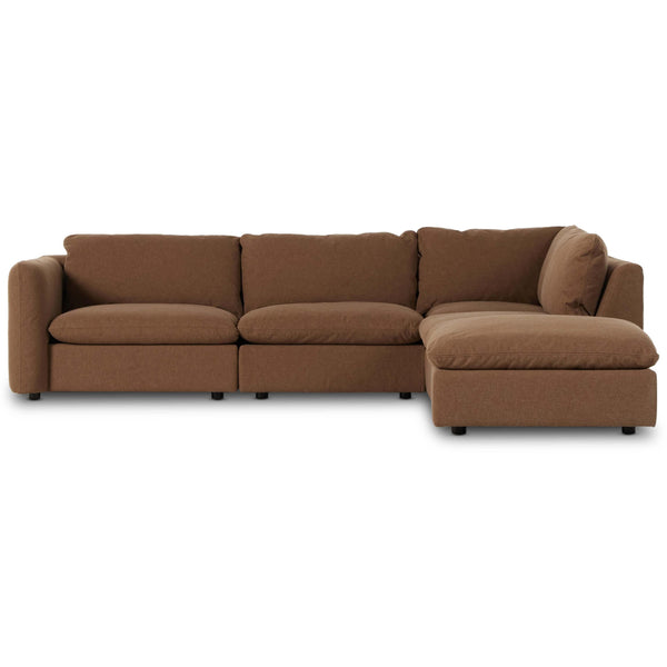 Home Fashion Ingel 4 Piece Sectional W/Ottoman Antwerp Cafe By Four Hands