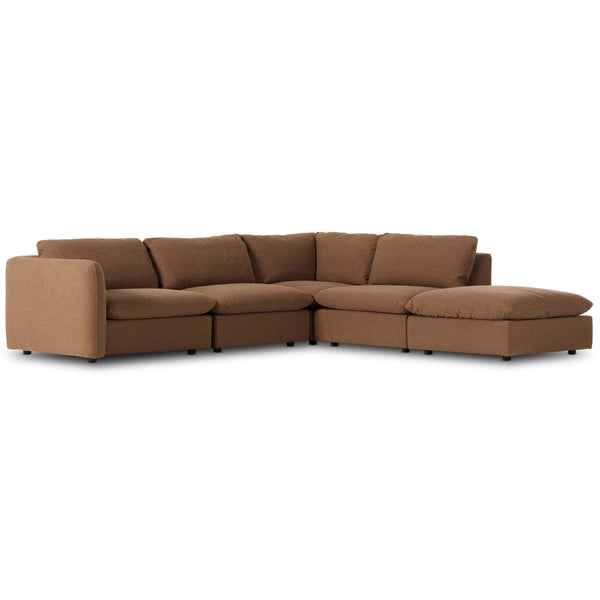home fashion Ingel 4 Piece Sectional w/Ottoman Antwerp Cafe by Four Hands