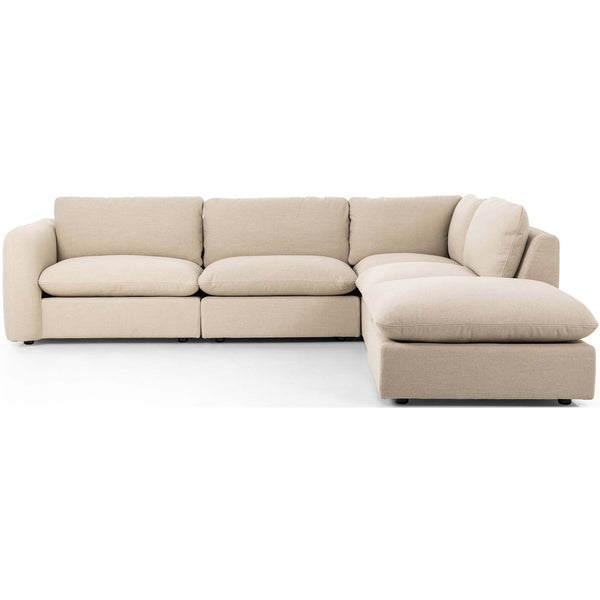 Home Fashion Ingel 4-Piece Sectional W/ Ottoman Antwerp Taupe By Four Hands