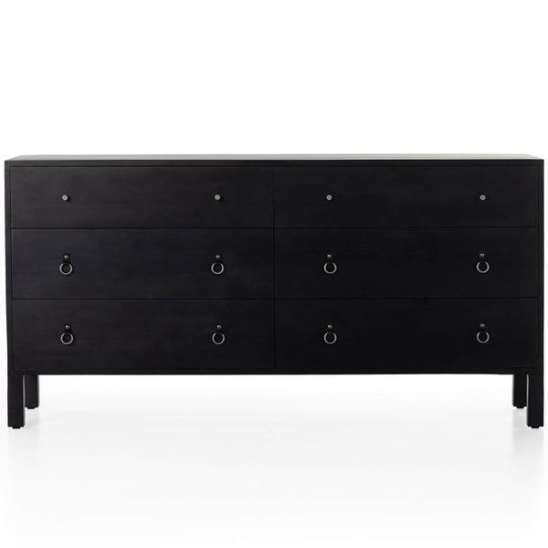 Home Fashion Isador 6 Drawer Dresser Black Wash Poplar By Four Hands